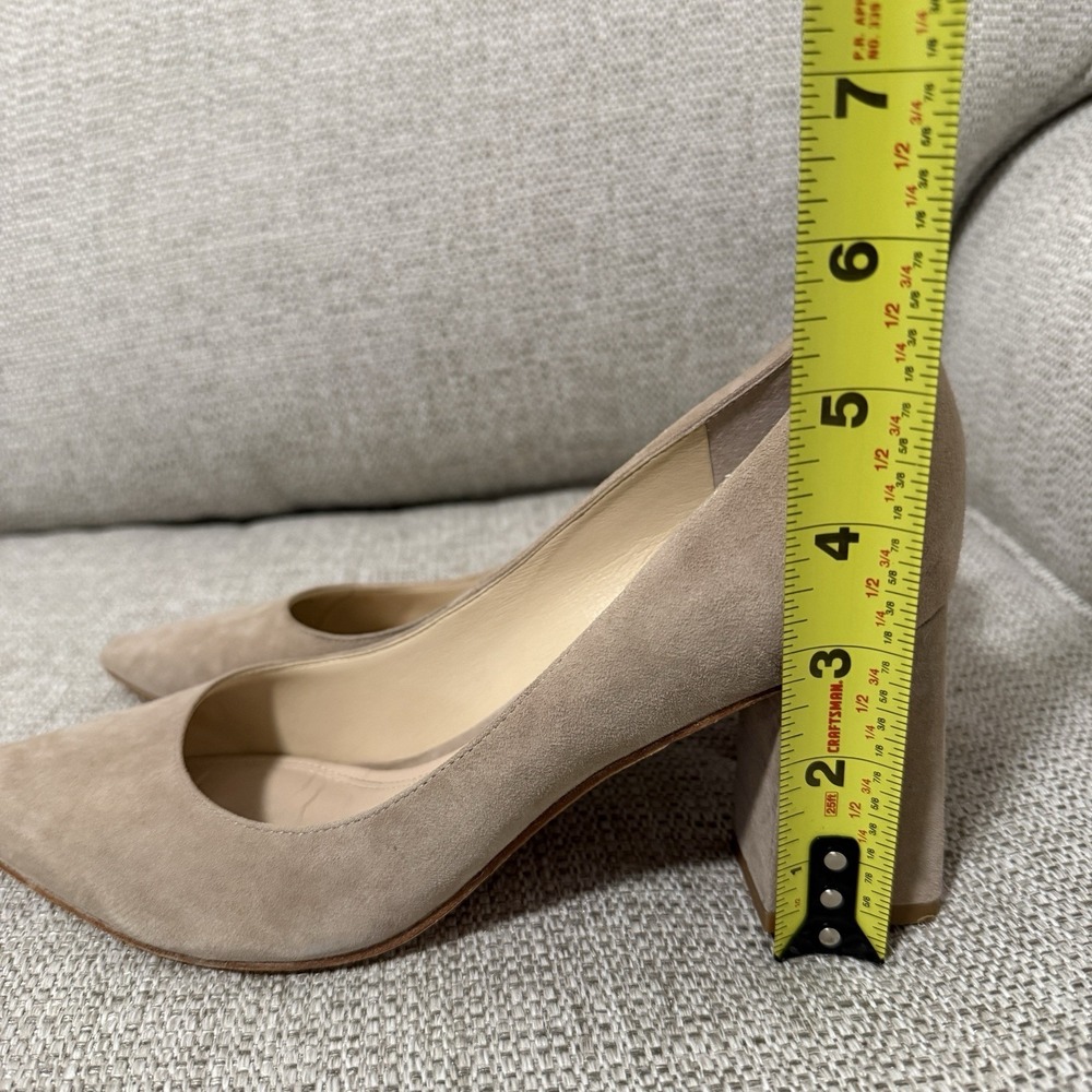 Marc Fisher Tan Suede Zala Block Heel Pump Shoe Size 7.5 - Picture 3 of 9